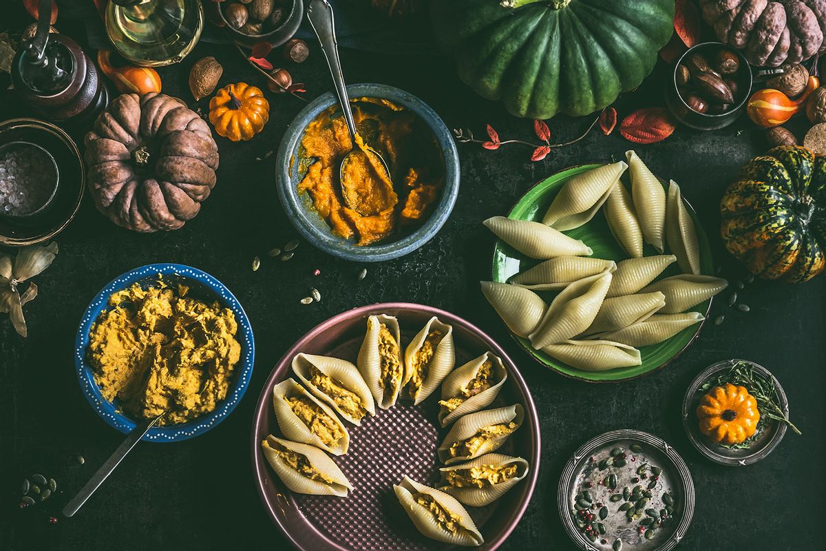 Conchiglie pasta with pumpkin stuffing (Getty Images/VICUSCHKA)