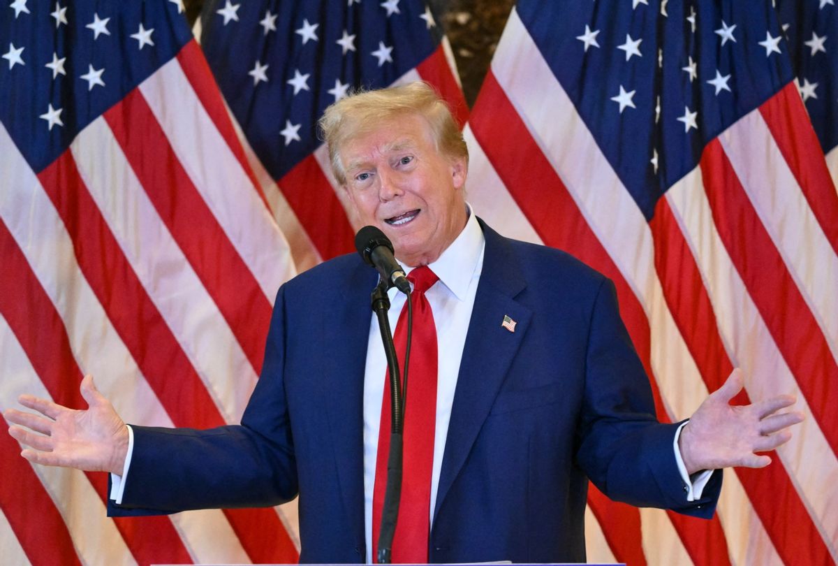 Former President and Republican presidential candidate Donald Trump speaks during a press conference after being found guilty over hush-money charges at Trump Tower in New York City on May 31, 2024. (ANGELA WEISS/AFP via Getty Images)