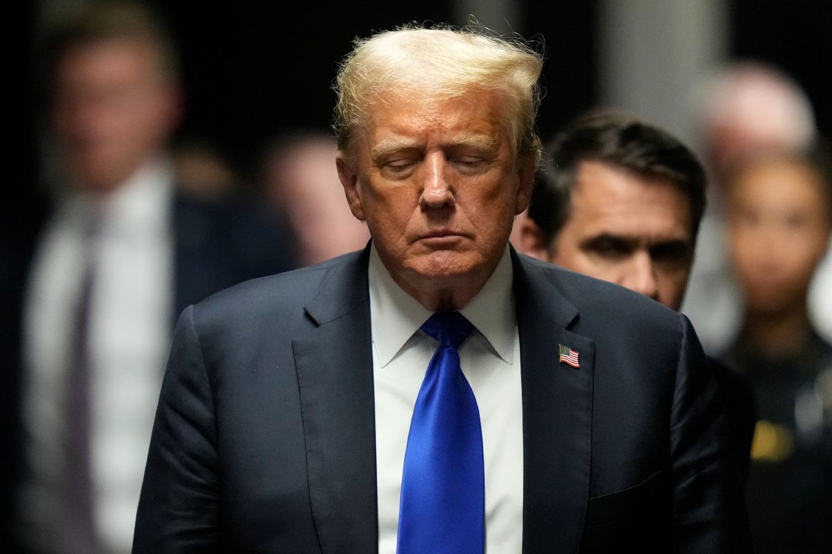 Former U.S. President Donald Trump leaves Manhattan Criminal Court after being found guilty in his hush money trial on May 30, 2024 in New York City.  (Seth Wenig-Pool/Getty Images)