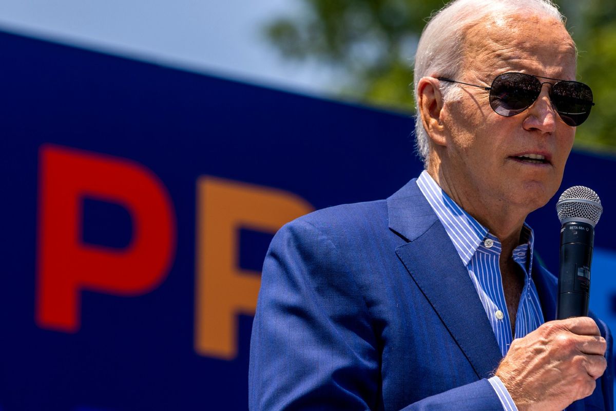 U.S. President Joe Biden speaks at the Pride Month celebration on the South Lawn of the White House on June 10, 2023 in Washington, DC.  (Tasos Katopodis/Getty Images)