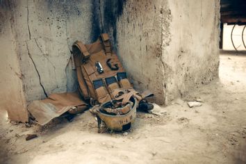 Vest, equipment and helmet worn by US Marines